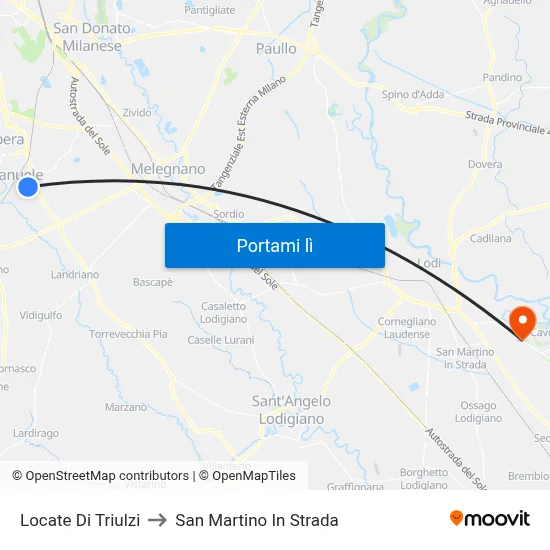 Locate Di Triulzi to San Martino In Strada map