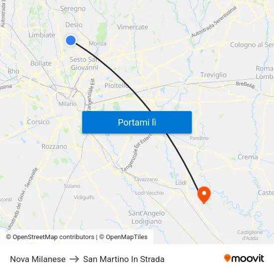 Nova Milanese to San Martino In Strada map