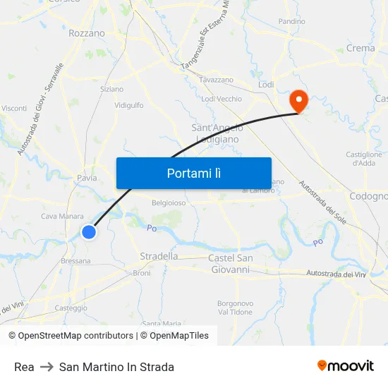 Rea to San Martino In Strada map