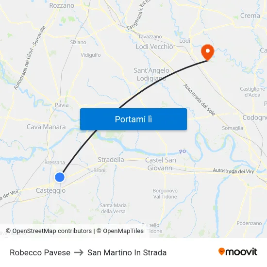 Robecco Pavese to San Martino In Strada map