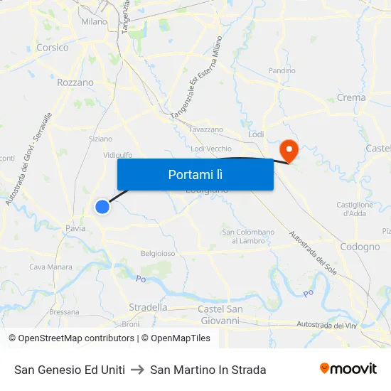 San Genesio Ed Uniti to San Martino In Strada map