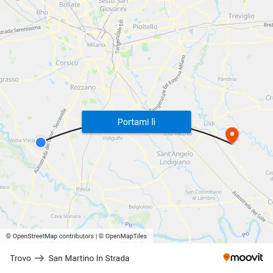 Trovo to San Martino In Strada map