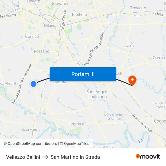 Vellezzo Bellini to San Martino In Strada map