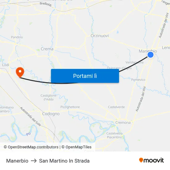 Manerbio to San Martino In Strada map