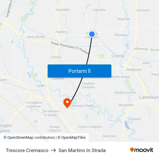 Trescore Cremasco to San Martino In Strada map