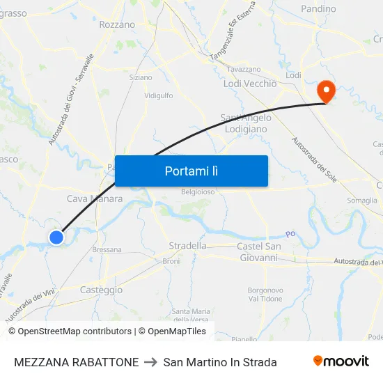 MEZZANA RABATTONE to San Martino In Strada map