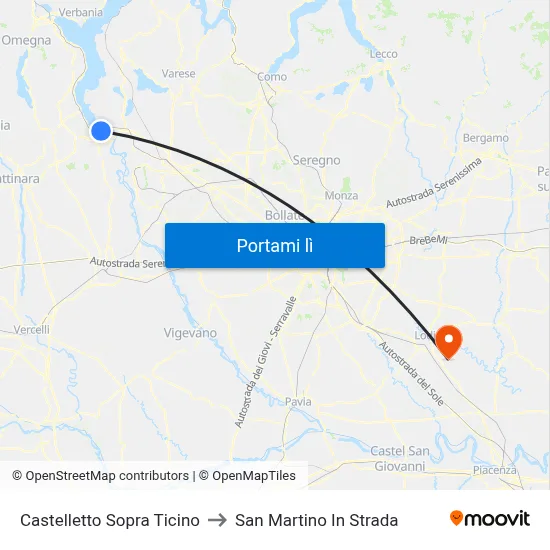 Castelletto Sopra Ticino to San Martino In Strada map
