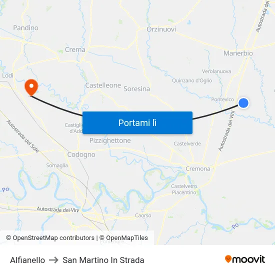 Alfianello to San Martino In Strada map
