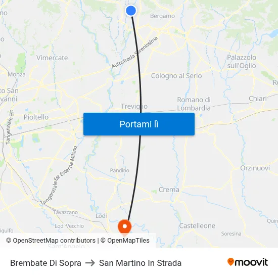 Brembate Di Sopra to San Martino In Strada map