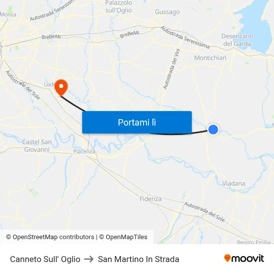 Canneto Sull' Oglio to San Martino In Strada map