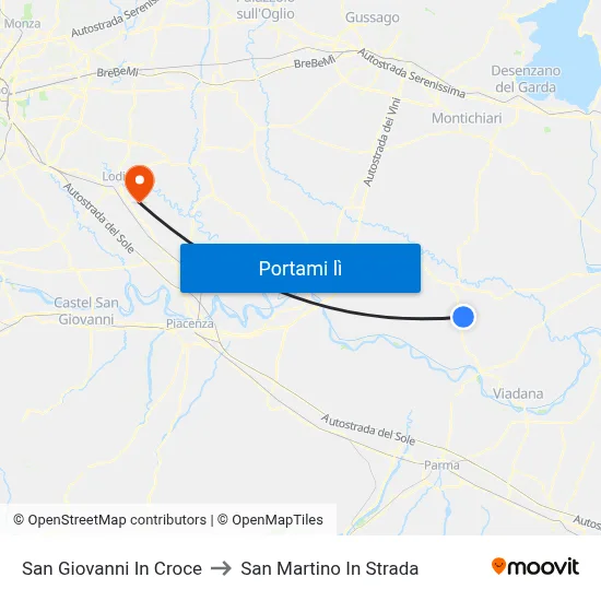 San Giovanni In Croce to San Martino In Strada map