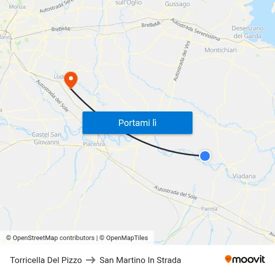 Torricella Del Pizzo to San Martino In Strada map