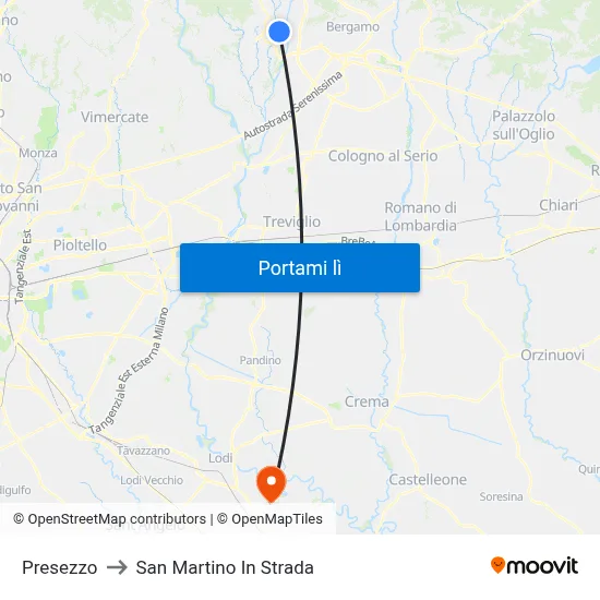 Presezzo to San Martino In Strada map