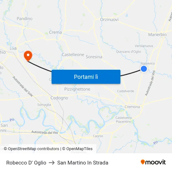 Robecco D' Oglio to San Martino In Strada map