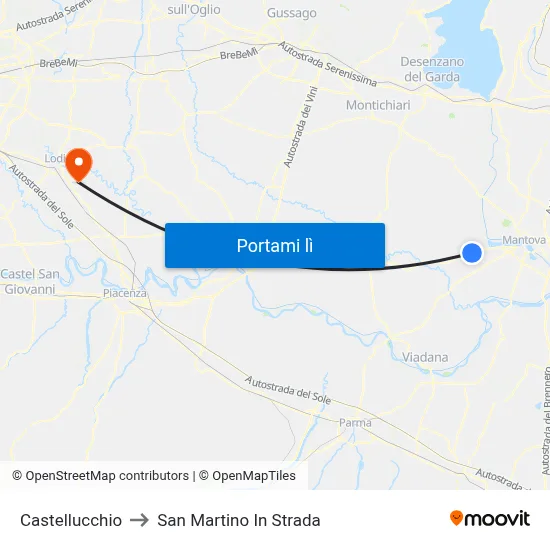 Castellucchio to San Martino In Strada map