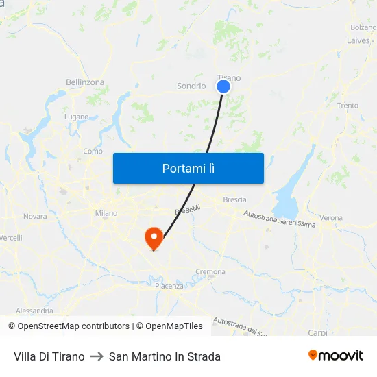 Villa Di Tirano to San Martino In Strada map