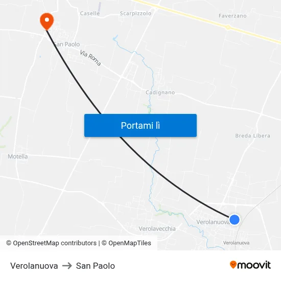 Verolanuova to San Paolo map