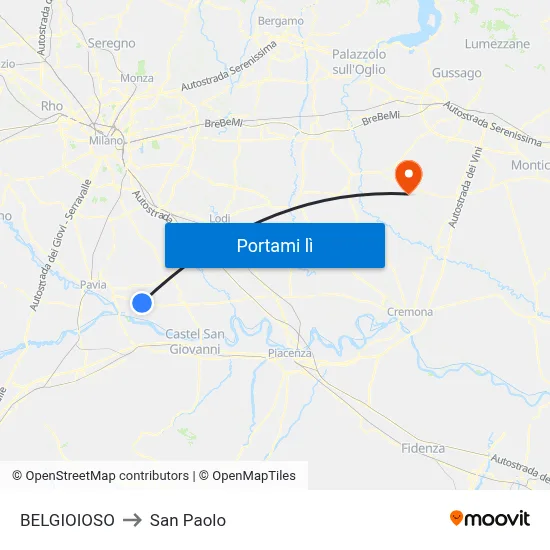 BELGIOIOSO to San Paolo map