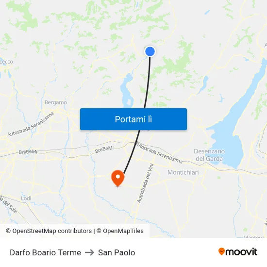 Darfo Boario Terme to San Paolo map