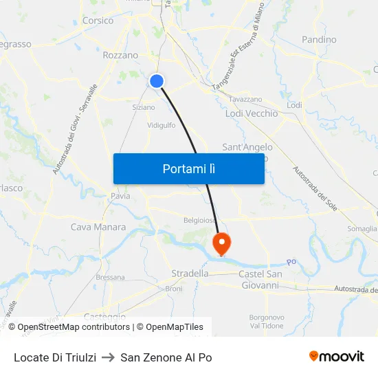 Locate Di Triulzi to San Zenone Al Po map