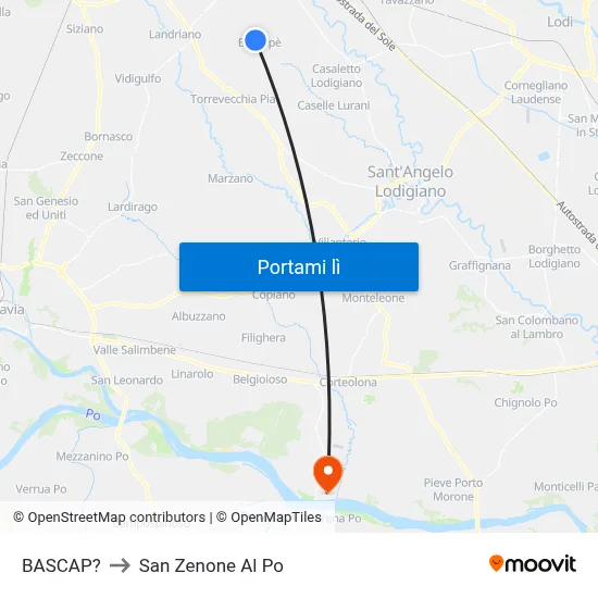 BASCAP? to San Zenone Al Po map