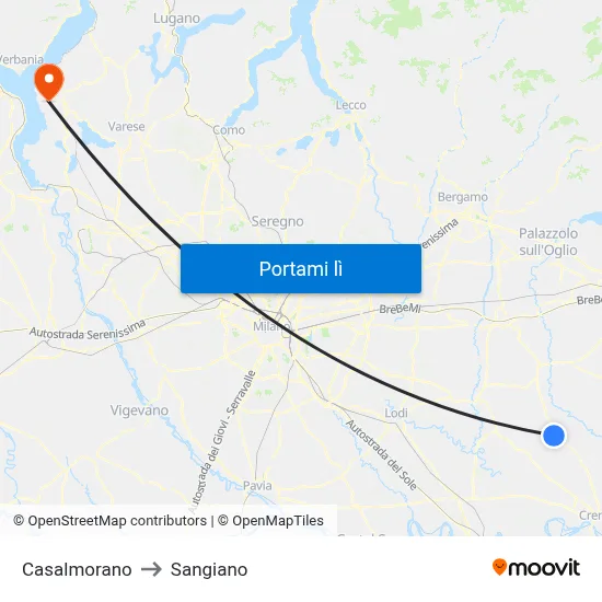 Casalmorano to Sangiano map
