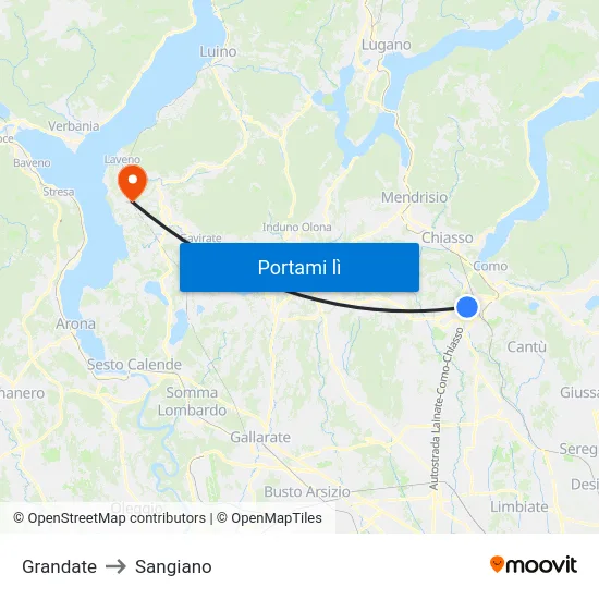 Grandate to Sangiano map