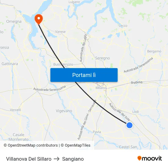 Villanova Del Sillaro to Sangiano map