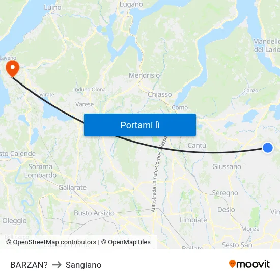 BARZAN? to Sangiano map