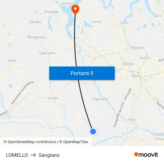 LOMELLO to Sangiano map