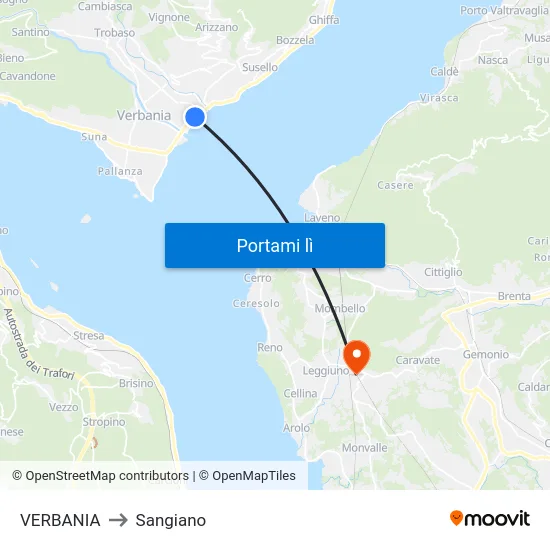 VERBANIA to Sangiano map