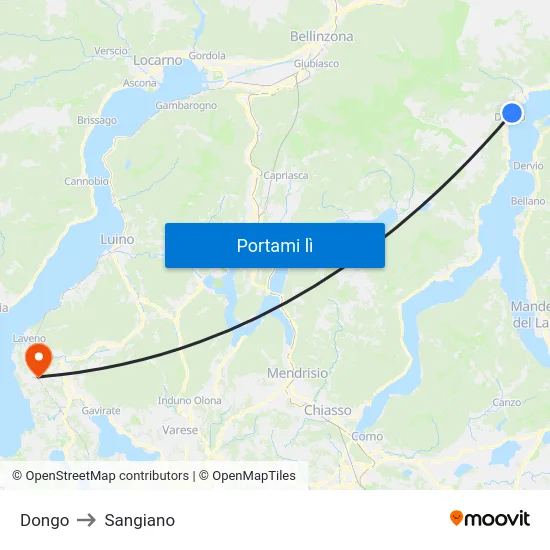 Dongo to Sangiano map