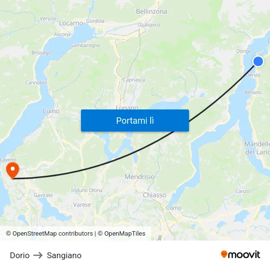 Dorio to Sangiano map