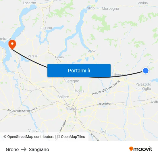 Grone to Sangiano map