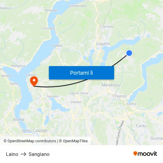 Laino to Sangiano map
