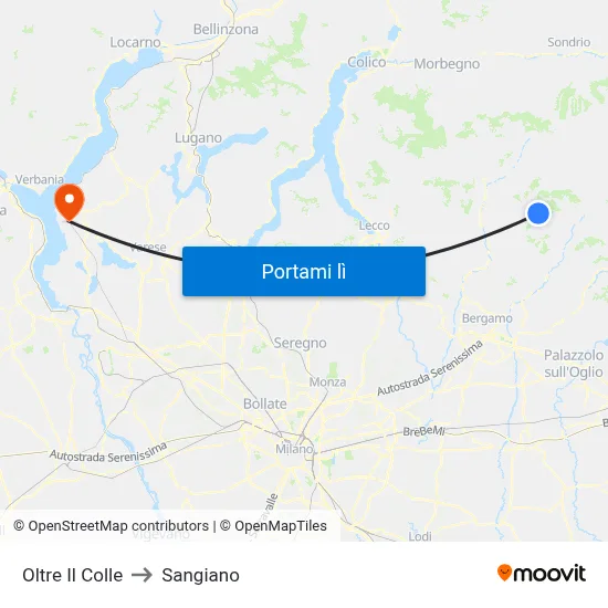 Oltre Il Colle to Sangiano map