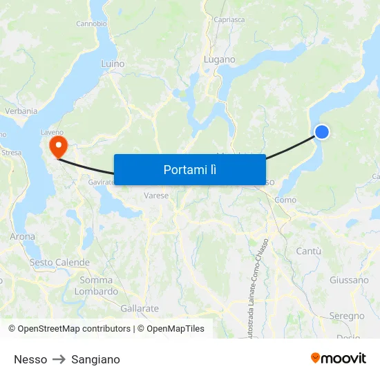 Nesso to Sangiano map