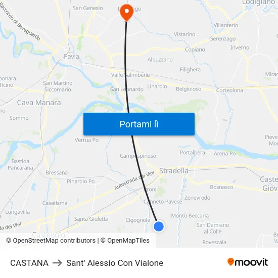 CASTANA to Sant' Alessio Con Vialone map