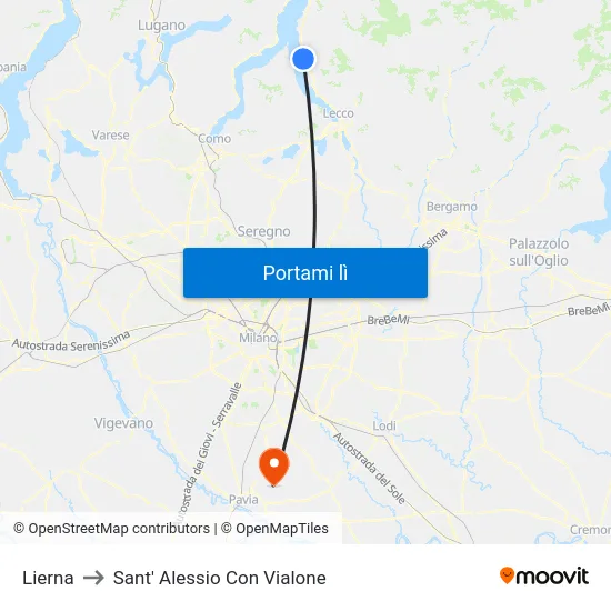 Lierna to Sant' Alessio Con Vialone map