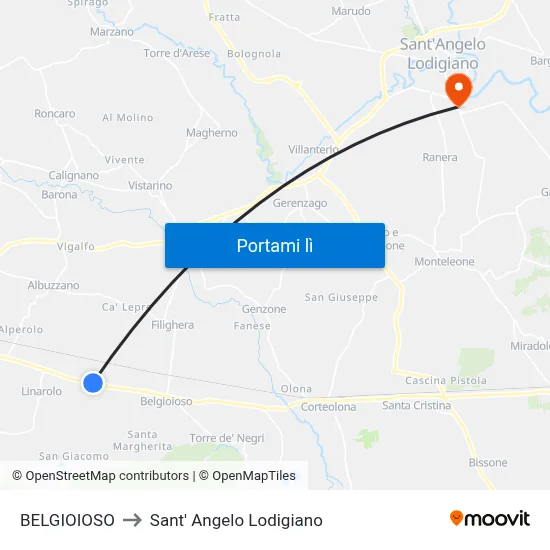 BELGIOIOSO to Sant' Angelo Lodigiano map