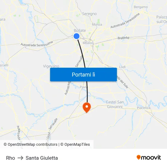 Rho to Santa Giuletta map