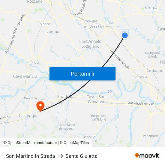 San Martino In Strada to Santa Giuletta map