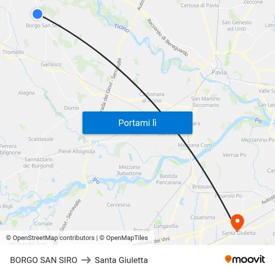 BORGO SAN SIRO to Santa Giuletta map