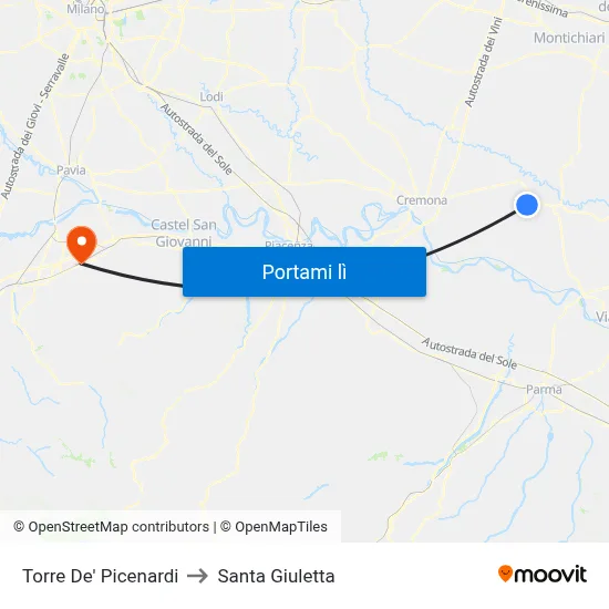 Torre De' Picenardi to Santa Giuletta map