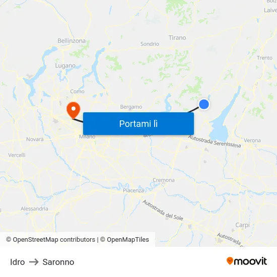 Idro to Saronno map
