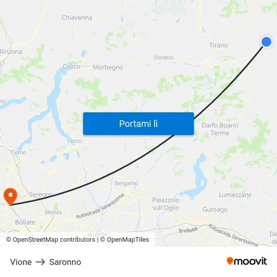 Vione to Saronno map