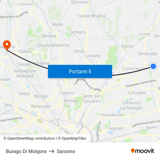 Burago Di Molgora to Saronno map