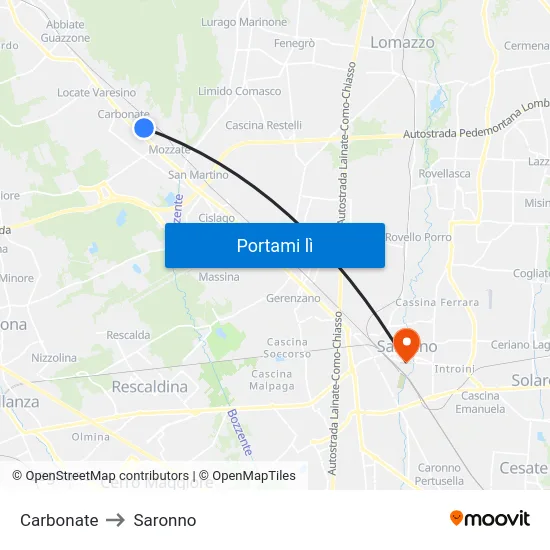 Carbonate to Saronno map
