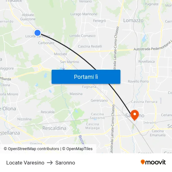Locate Varesino to Saronno map