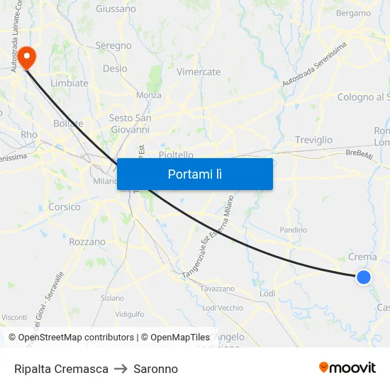Ripalta Cremasca to Saronno map
